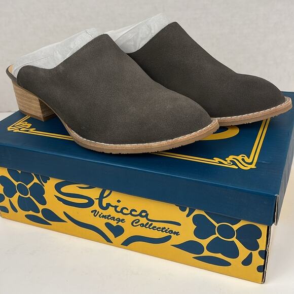 Sbicca Vintage Collection Salem Grey Suede Women's Shoes Clog Slip On Size 8 - Picture 3 of 12